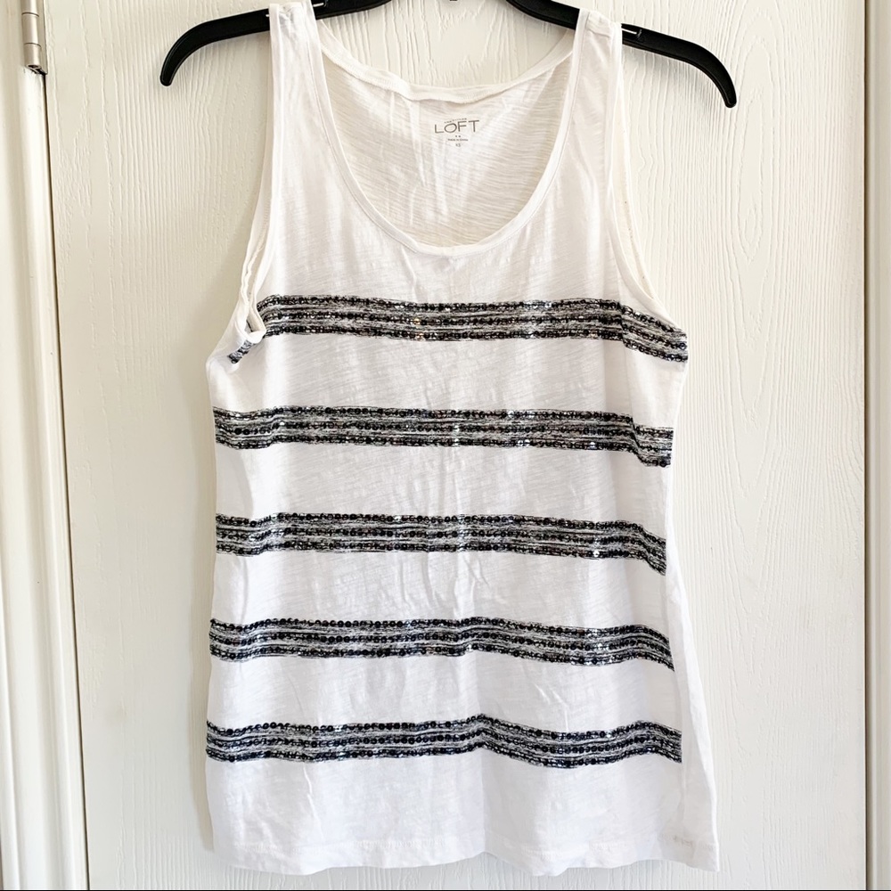 Ann Taylor Loft Sleeveless White Tank Top S